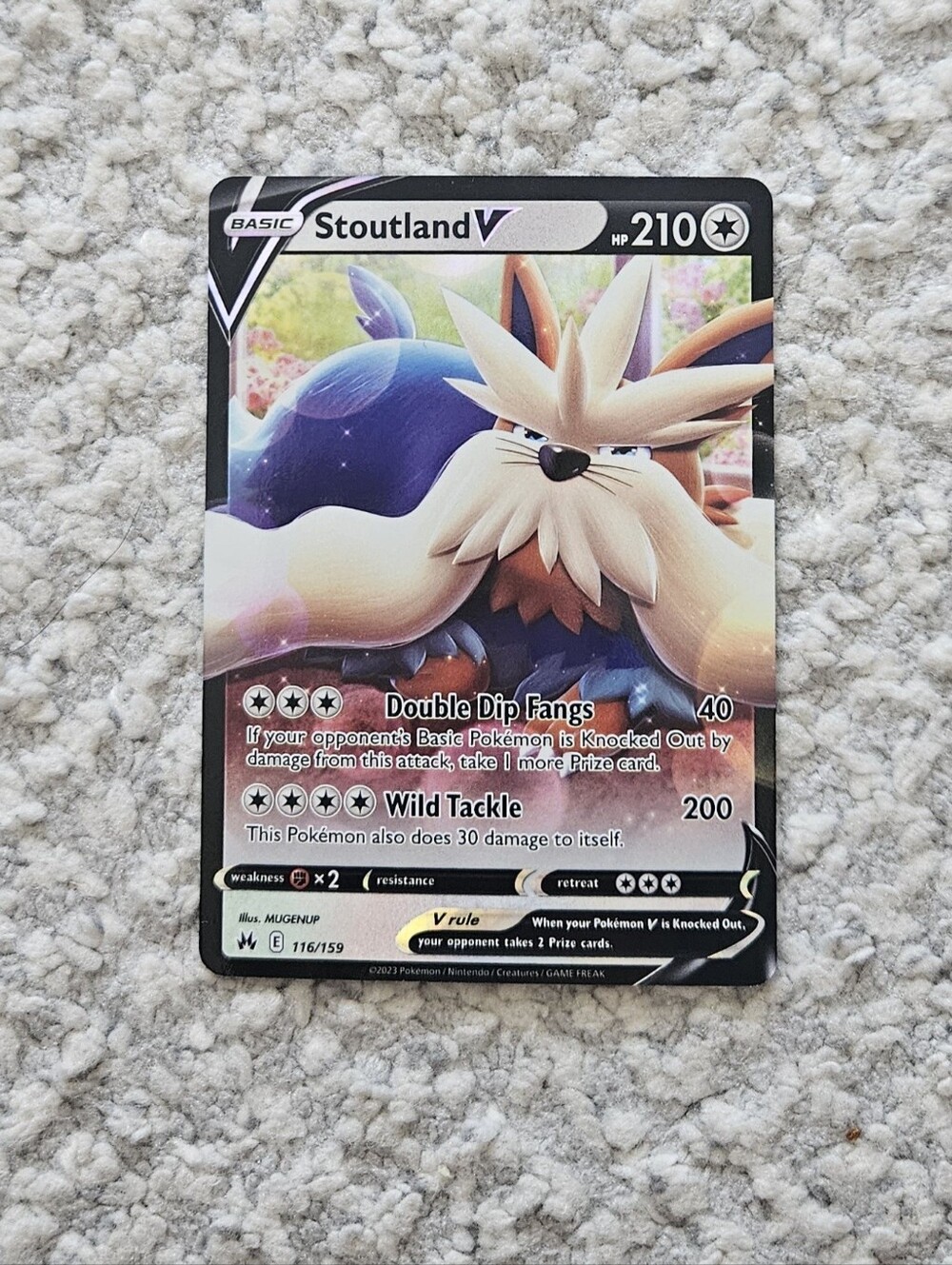 POKEMON TCG Card Stoutland V Crown Zenith Ultra Rare 116/159